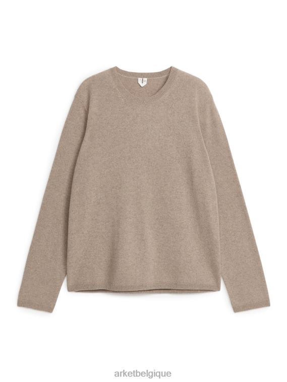 ARKET pull en cachemire femmes mélange d'avoine foncée T46DR441 vêtements