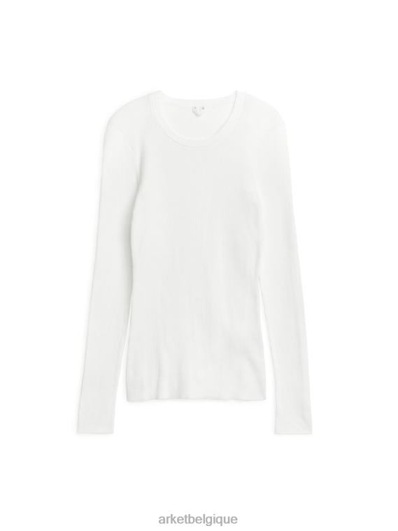 ARKET pull en coton côtelé femmes blanc T46DR396 vêtements