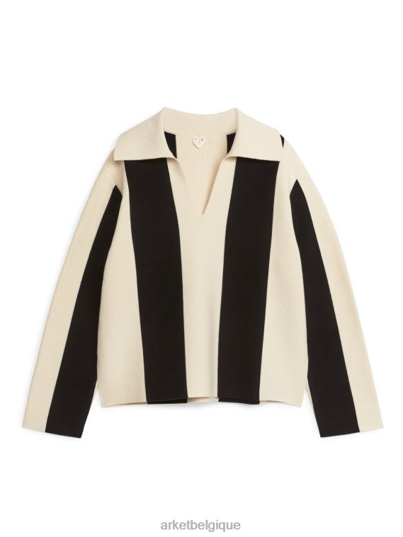 ARKET pull en coton femmes noir/blanc cassé T46DR412 vêtements