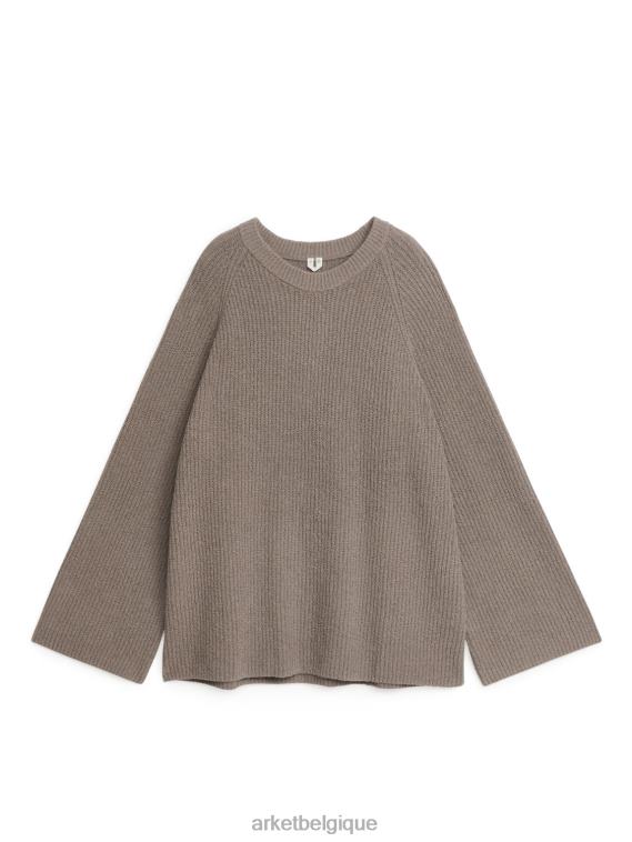 ARKET pull en coton mélangé femmes taupe T46DR397 vêtements