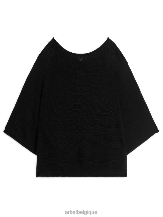 ARKET pull en coton tricoté femmes noir T46DR405 vêtements