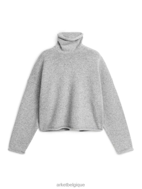 ARKET pull en laine à col montant femmes gris mélangé T46DR427 vêtements