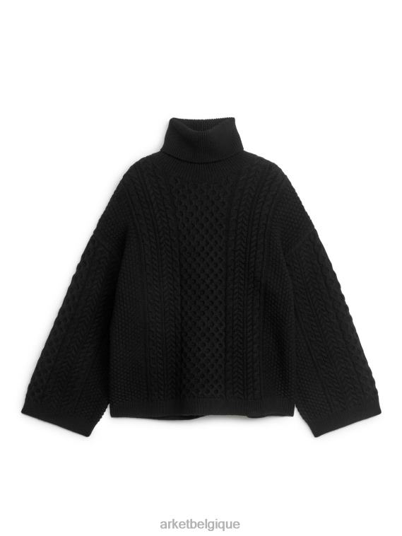ARKET pull en laine torsadée femmes noir T46DR431 vêtements