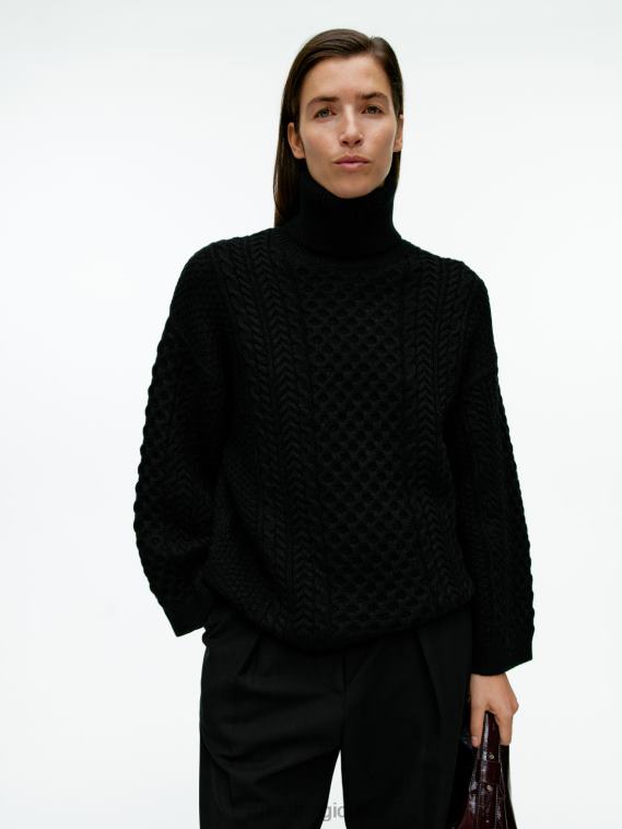 ARKET pull en laine torsadée femmes noir T46DR431 vêtements