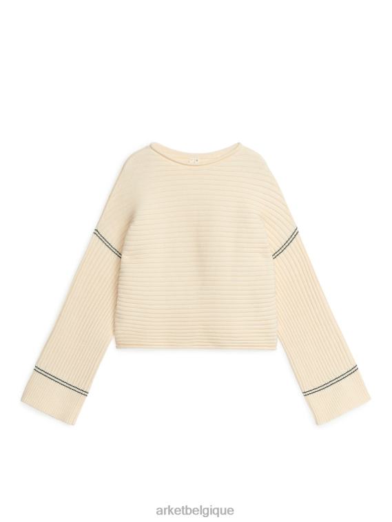 ARKET pull en maille côtelée femmes blanc cassé T46DR400 vêtements