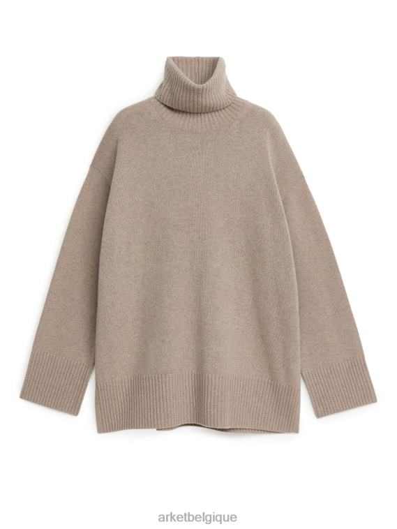ARKET pull oversize à col roulé en cachemire femmes mélange d'avoine T46DR442 vêtements