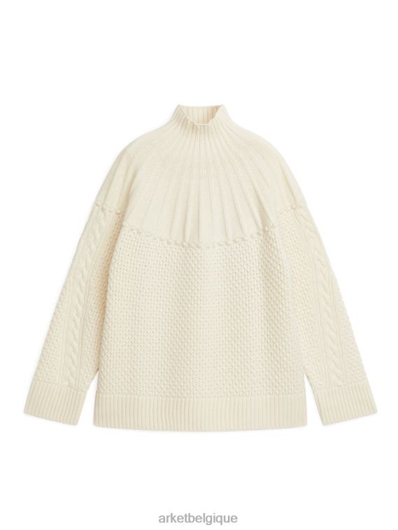 ARKET pull torsadé en laine femmes blanc cassé T46DR434 vêtements