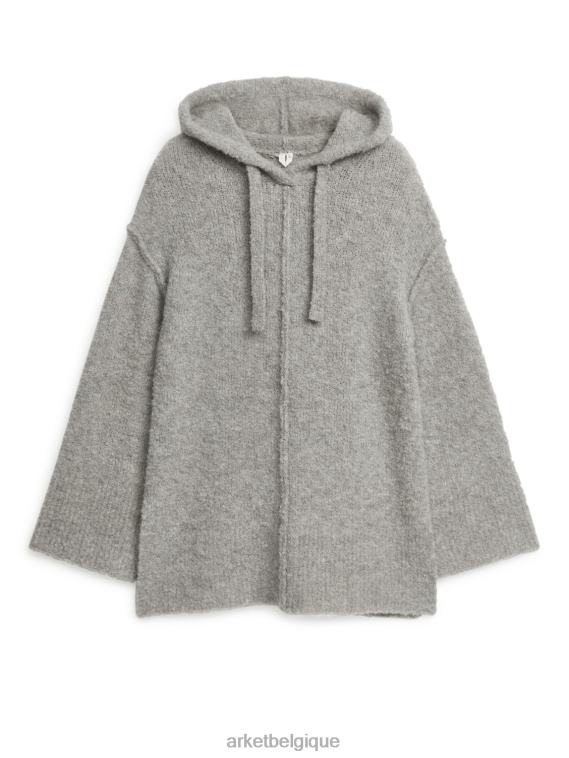 ARKET sweat à capuche en alpaga mélangé femmes gris T46DR435 vêtements