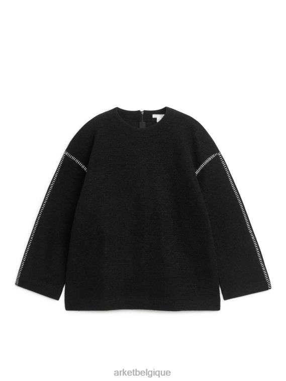 ARKET sweat en laine bouillie femmes noir blanc T46DR436 vêtements