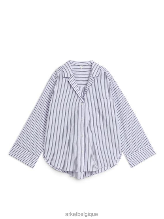 ARKET chemise de pyjama décontractée femmes blanc noir T46DR515 vêtements