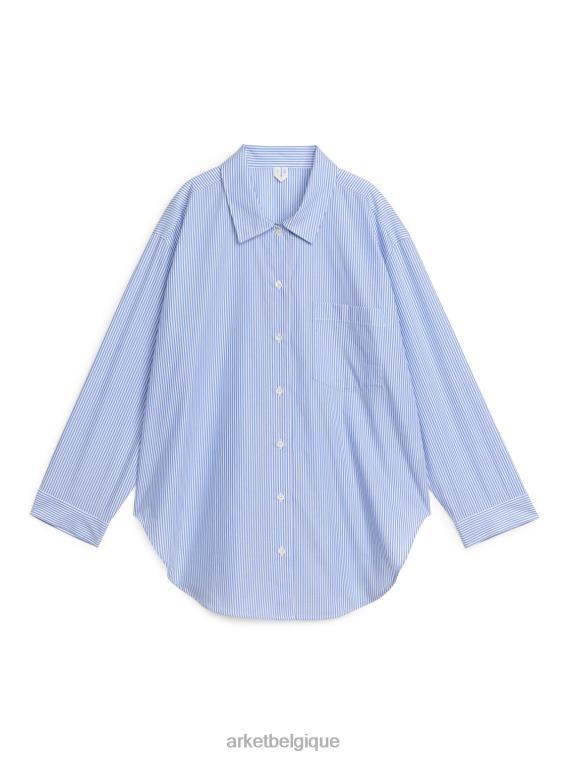 ARKET chemise de pyjama en popeline femmes bleu blanc T46DR526 vêtements