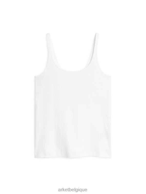 ARKET débardeur côtelé femmes blanc T46DR282 vêtements