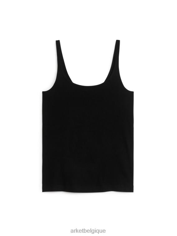 ARKET débardeur côtelé femmes noir T46DR283 vêtements