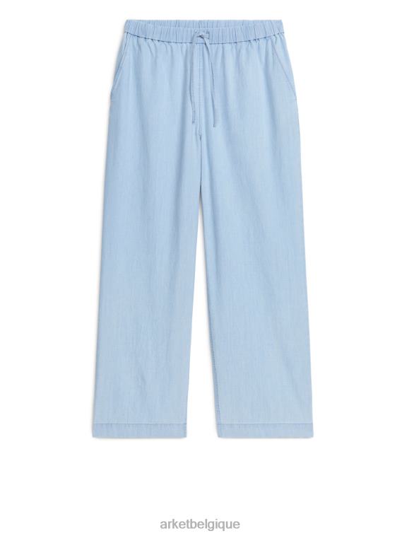 ARKET pantalon en denim léger à cordon de serrage femmes bleu T46DR172 vêtements