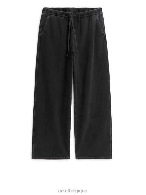 ARKET pantalon en jean décontracté femmes noir délavé T46DR183 vêtements