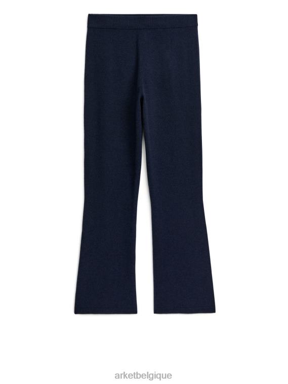 ARKET pantalon en maille de cachemire femmes bleu foncé T46DR522 vêtements