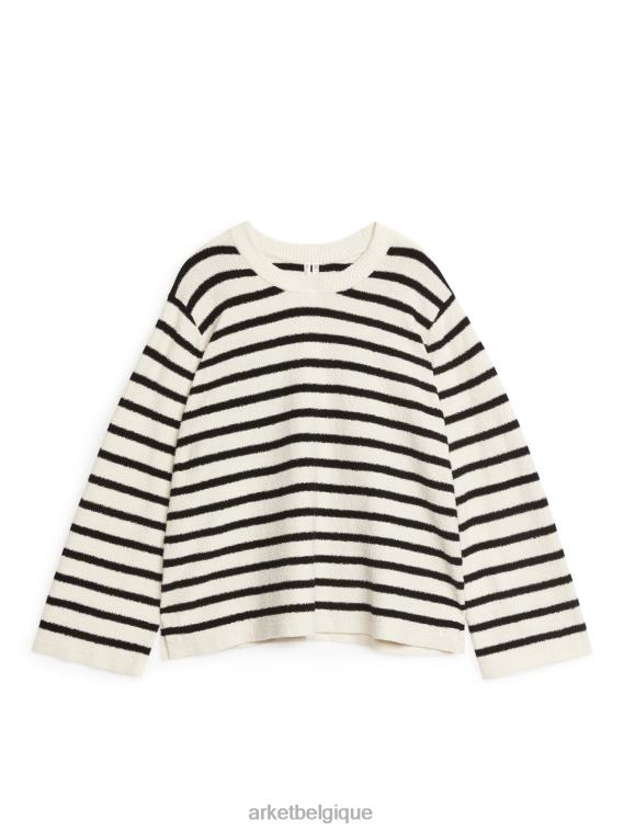 ARKET pull bouclé femmes blanc cassé/noir T46DR406 vêtements