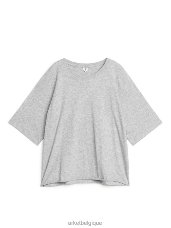 ARKET t-shirt de pyjama en coton femmes gris mélangé T46DR521 vêtements