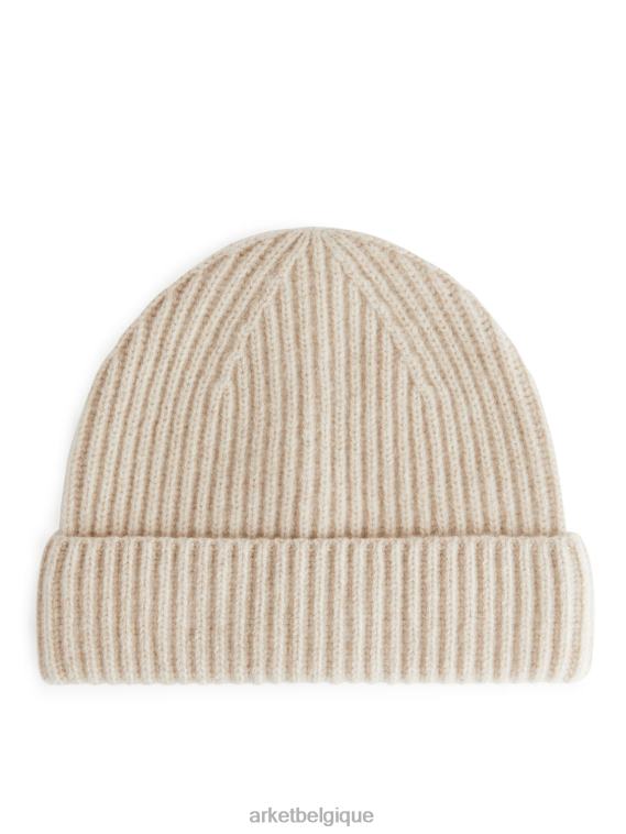 ARKET bonnet en cachemire mélangé Hommes blanc cassé T46DR887 accessoires