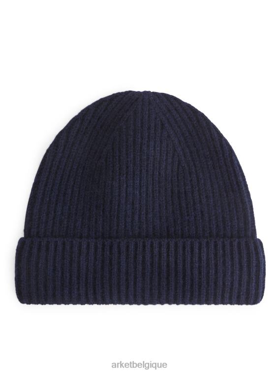ARKET bonnet en cachemire mélangé Hommes bleu foncé T46DR1310 accessoires