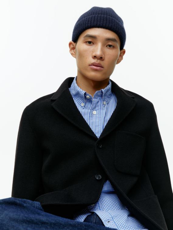ARKET bonnet en cachemire mélangé Hommes bleu foncé T46DR1310 accessoires
