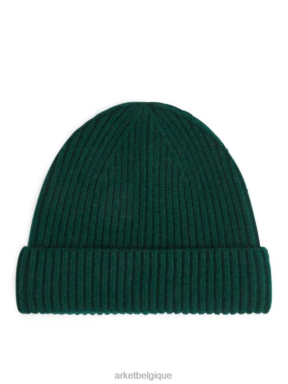 ARKET bonnet en cachemire mélangé Hommes vert foncé T46DR1307 accessoires