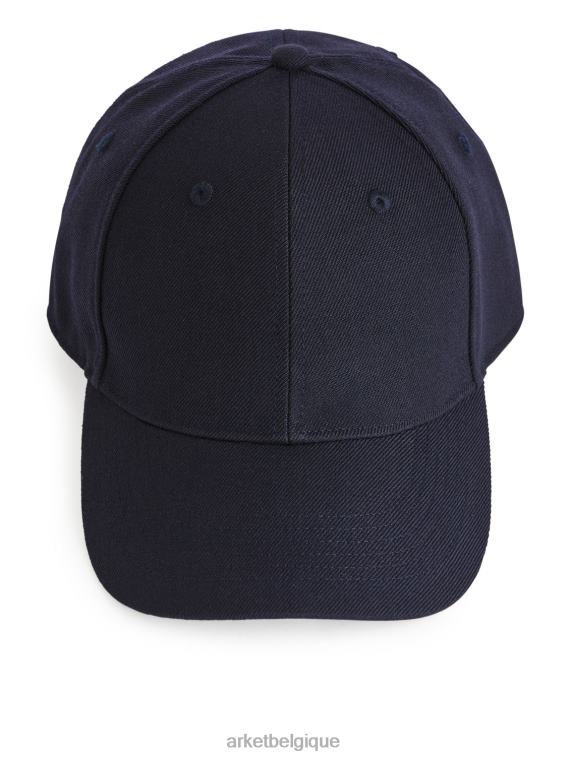 ARKET casquette en laine mélangée Hommes bleu foncé T46DR1305 accessoires
