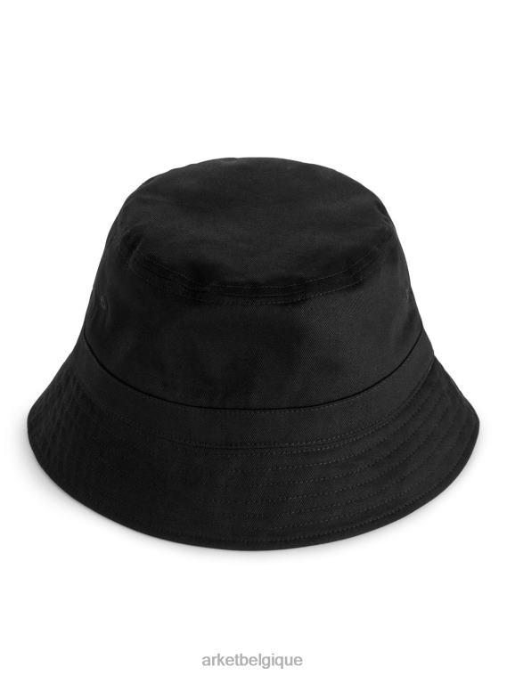 ARKET chapeau bob en sergé de coton Hommes noir T46DR1295 accessoires