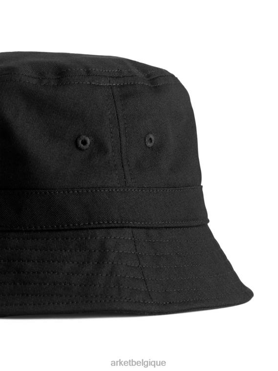ARKET chapeau bob en sergé de coton Hommes noir T46DR1295 accessoires
