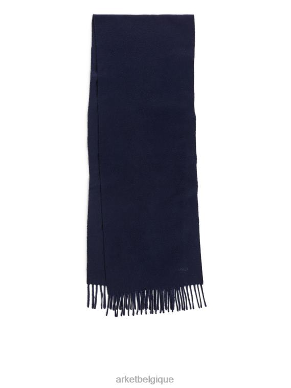 ARKET écharpe en cachemire tissée Hommes bleu foncé T46DR1312 accessoires