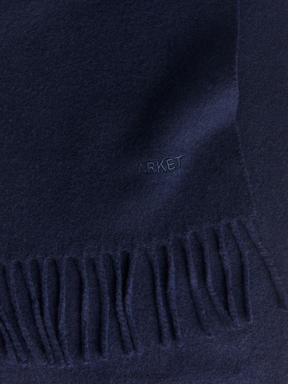 ARKET écharpe en cachemire tissée Hommes bleu foncé T46DR1312 accessoires