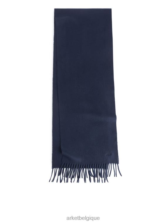 ARKET écharpe en cachemire tissée Hommes bleu foncé T46DR1313 accessoires