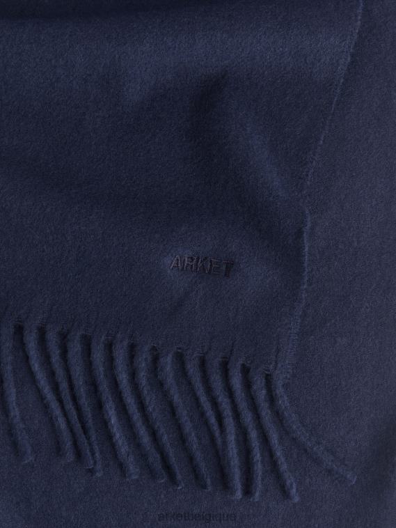 ARKET écharpe en cachemire tissée Hommes bleu foncé T46DR1313 accessoires