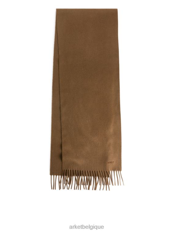 ARKET écharpe en cachemire tissée Hommes chameau foncé T46DR1315 accessoires