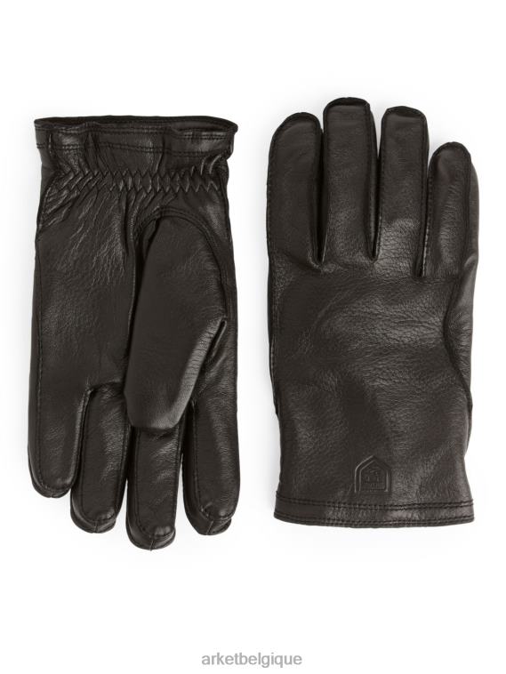 ARKET gants en cuir doublés de polaire hestra hakon Hommes noir T46DR1322 accessoires