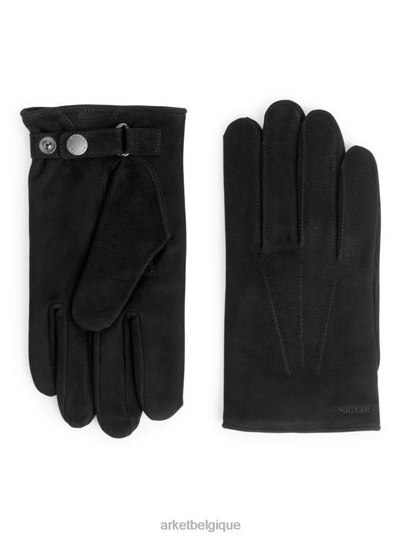 ARKET gants en daim hestra robert Hommes noir T46DR1325 accessoires