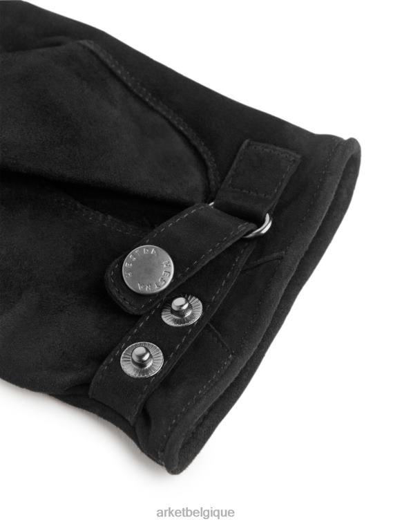 ARKET gants en daim hestra robert Hommes noir T46DR1325 accessoires