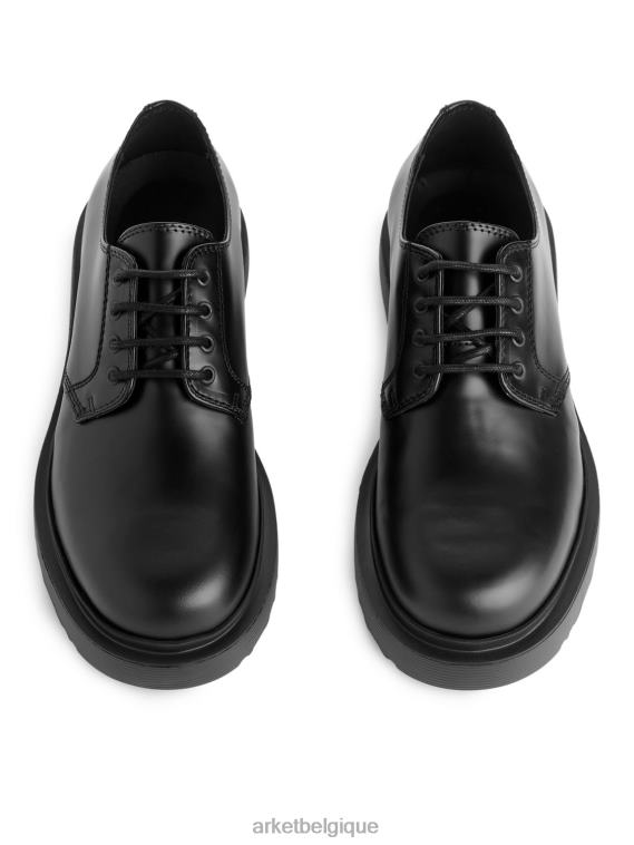 ARKET chaussures derby en cuir épaisses Hommes noir T46DR1279 chaussure