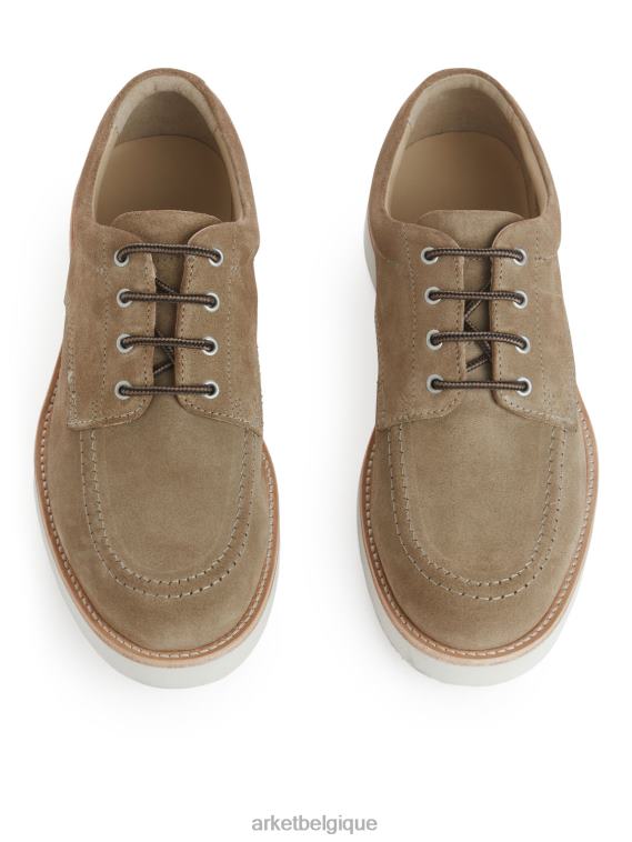 ARKET chaussures derby en daim Vibram Hommes beige T46DR1274 chaussure