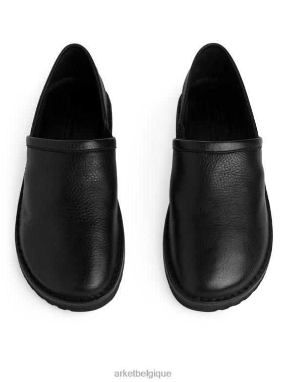 ARKET chaussures à enfiler en cuir Hommes noir T46DR1273 chaussure