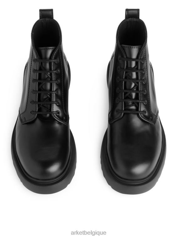 ARKET bottes en cuir à lacets Hommes noir T46DR1277 chaussure