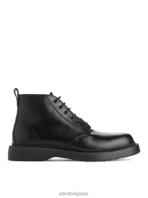 ARKET bottes en cuir à lacets Hommes noir T46DR1277 chaussure
