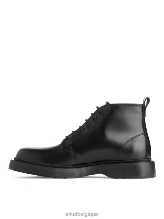 ARKET bottes en cuir à lacets Hommes noir T46DR1277 chaussure