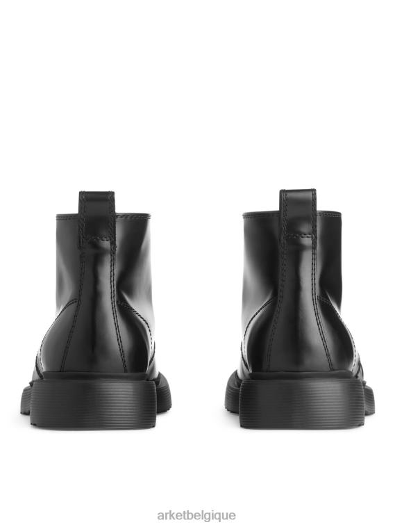 ARKET bottes en cuir à lacets Hommes noir T46DR1277 chaussure