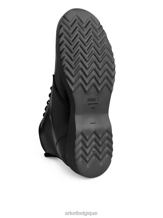 ARKET bottes en cuir à lacets Hommes noir T46DR1277 chaussure