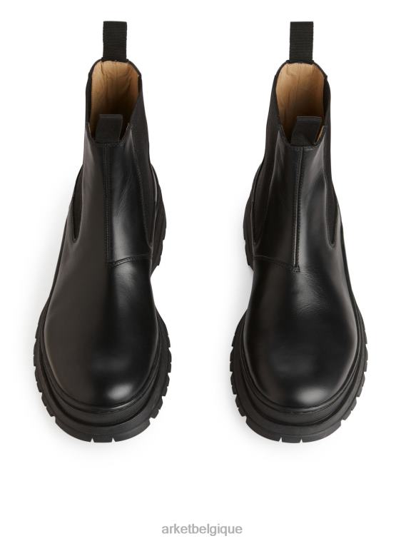 ARKET bottes en cuir à semelle épaisse Hommes noir T46DR1282 chaussure
