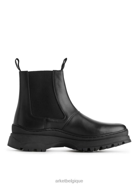 ARKET bottes en cuir à semelle épaisse Hommes noir T46DR1282 chaussure