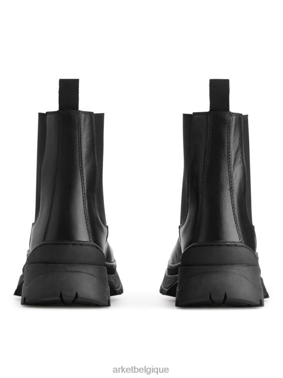 ARKET bottes en cuir à semelle épaisse Hommes noir T46DR1282 chaussure