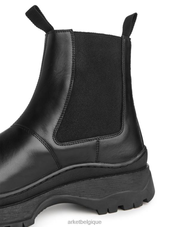 ARKET bottes en cuir à semelle épaisse Hommes noir T46DR1282 chaussure