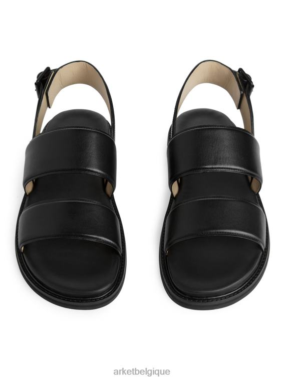 ARKET sandales en cuir à boucle Hommes noir T46DR1271 chaussure